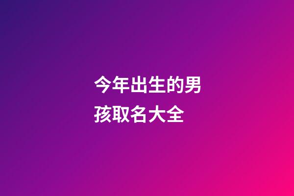今年出生的男孩取名大全(今年出生的男孩取啥名字好)-第1张-男孩起名-玄机派