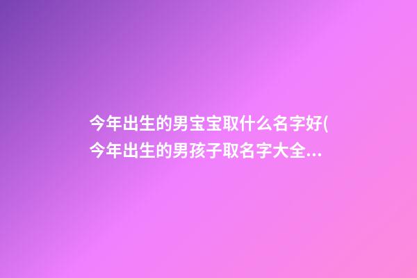 今年出生的男宝宝取什么名字好(今年出生的男孩子取名字大全)