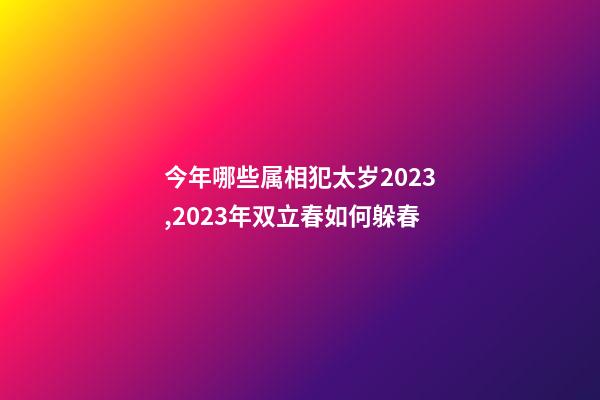 今年哪些属相犯太岁2023,2023年双立春如何躲春-第1张-观点-玄机派
