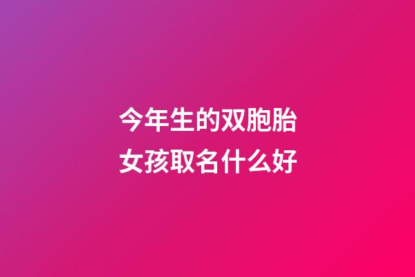 今年生的双胞胎女孩取名什么好(今年双胞胎起名大全)-第1张-女孩起名-玄机派