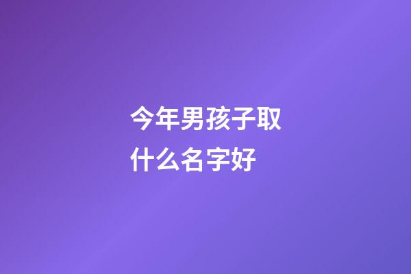 今年男孩子取什么名字好(今年男孩子取什么名字好听)-第1张-男孩起名-玄机派