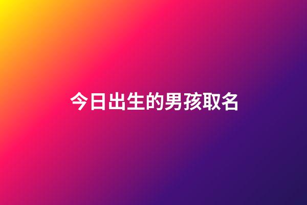 今日出生的男孩取名(今天出生的男宝起什么名字)