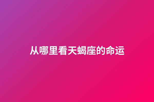 从哪里看天蝎座的命运-第1张-星座运势-玄机派