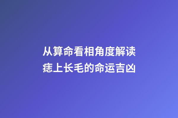 从算命看相角度解读痣上长毛的命运吉凶