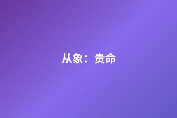 从象：贵命