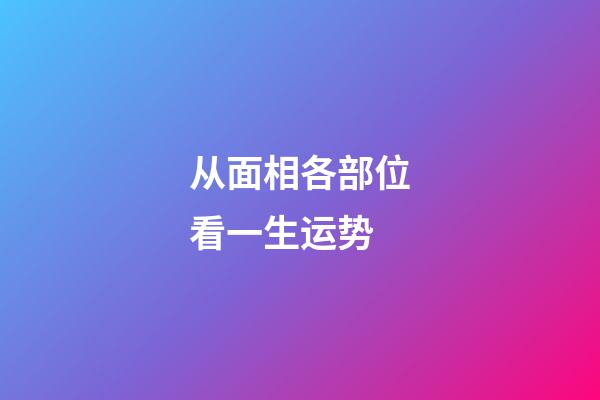从面相各部位看一生运势