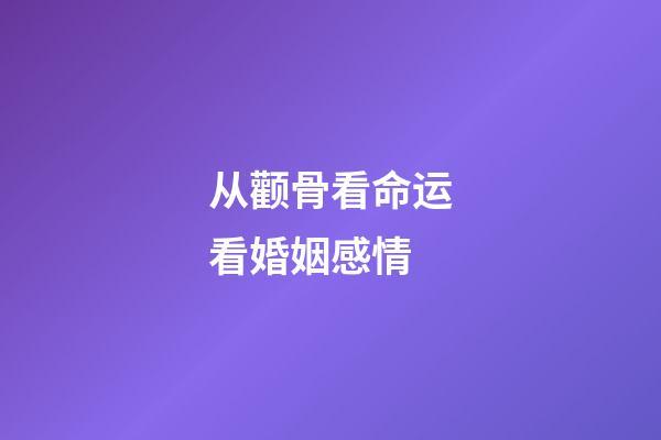 从颧骨看命运看婚姻感情