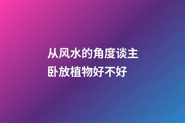 从风水的角度谈主卧放植物好不好
