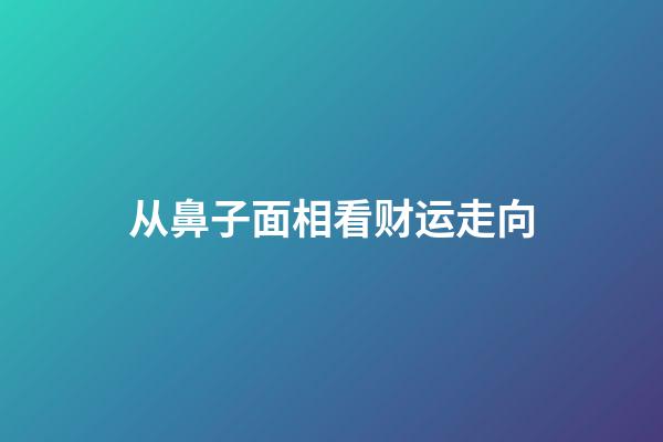 从鼻子面相看财运走向
