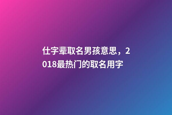 仕字辈取名男孩意思，2018最热门的取名用字-第1张-观点-玄机派
