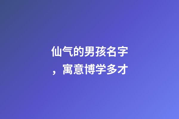 仙气的男孩名字，寓意博学多才