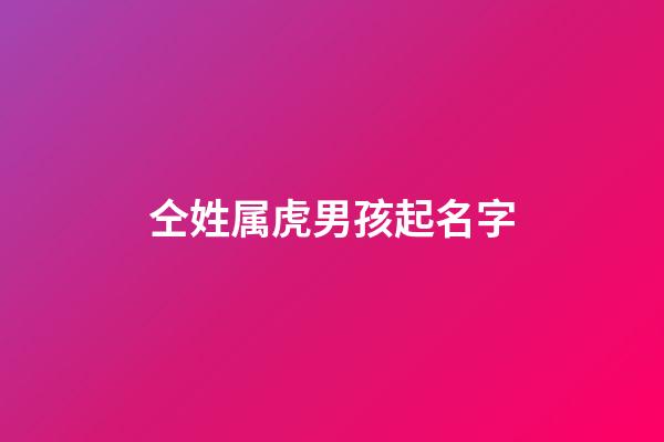 仝姓属虎男孩起名字(姓仝的男孩名字)-第1张-男孩起名-玄机派