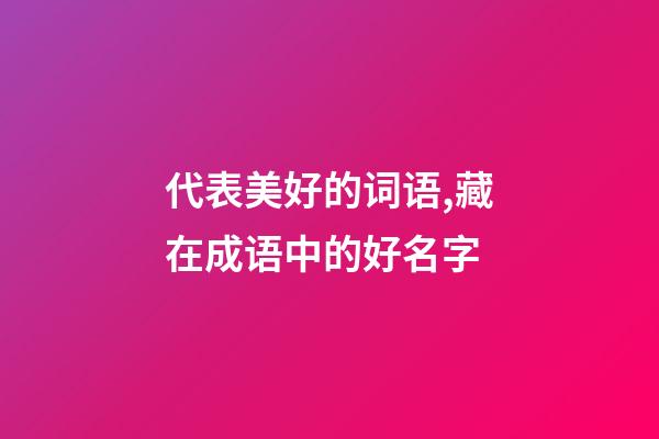 代表美好的词语,藏在成语中的好名字-第1张-观点-玄机派