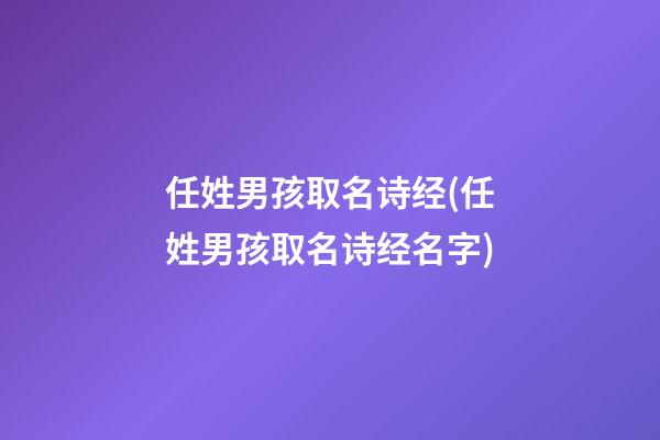 任姓男孩取名诗经(任姓男孩取名诗经名字)