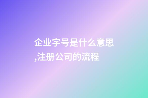 企业字号是什么意思,注册公司的流程-第1张-观点-玄机派