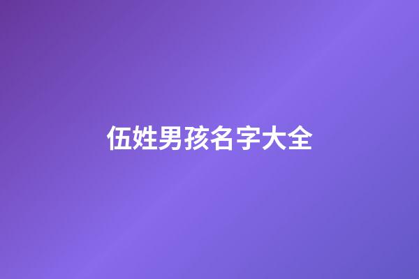 伍姓男孩名字大全