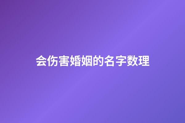 会伤害婚姻的名字数理