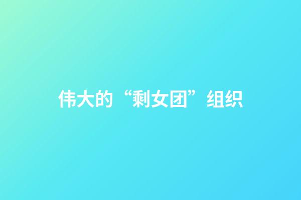 伟大的“剩女团”组织