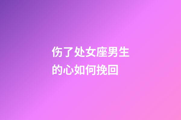 伤了处女座男生的心如何挽回-第1张-星座运势-玄机派