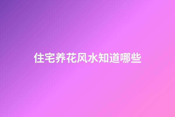 住宅养花风水知道哪些