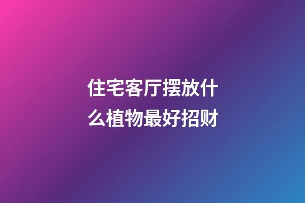 住宅客厅摆放什么植物最好招财
