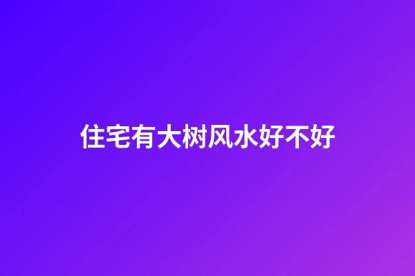 住宅有大树风水好不好