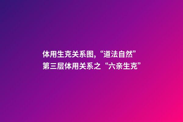 体用生克关系图,“道法自然”第三层体用关系之“六亲生克”-第1张-观点-玄机派