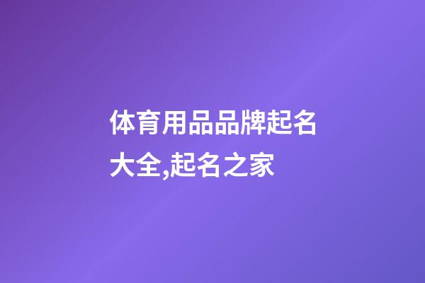 体育用品品牌起名大全,起名之家-第1张-商标起名-玄机派