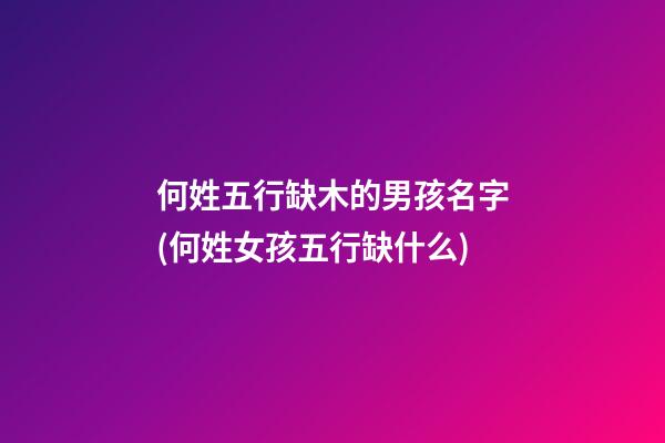 何姓五行缺木的男孩名字(何姓女孩五行缺什么)