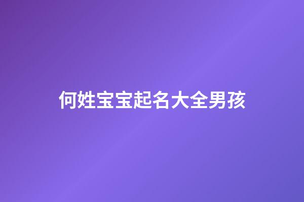 何姓宝宝起名大全男孩(何姓男孩起什么名字好听)-第1张-男孩起名-玄机派