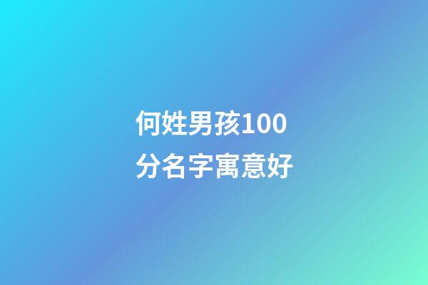 何姓男孩100分名字寓意好