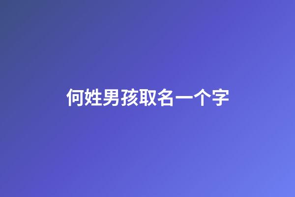 何姓男孩取名一个字(何姓男孩取名一个字大全)-第1张-男孩起名-玄机派