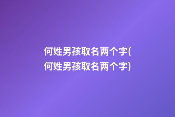 何姓男孩取名两个字(何姓男孩取名两个字)
