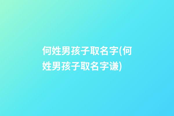 何姓男孩子取名字(何姓男孩子取名字谦)