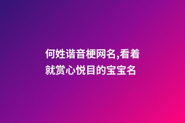 何姓谐音梗网名,看着就赏心悦目的宝宝名-第1张-观点-玄机派