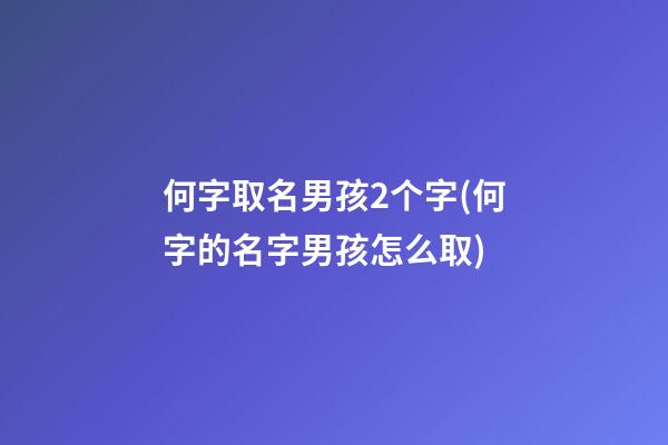 何字取名男孩2个字(何字的名字男孩怎么取)