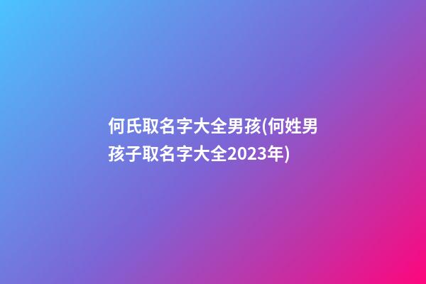 何氏取名字大全男孩(何姓男孩子取名字大全2023年)