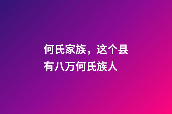 何氏家族，这个县有八万何氏族人-第1张-观点-玄机派