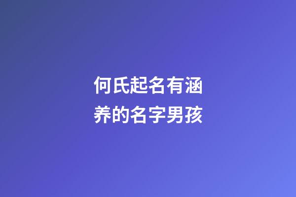 何氏起名有涵养的名字男孩(何氏起名有涵养的名字男孩子)-第1张-男孩起名-玄机派