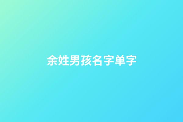 余姓男孩名字单字(余姓男孩子单名的名字)-第1张-男孩起名-玄机派