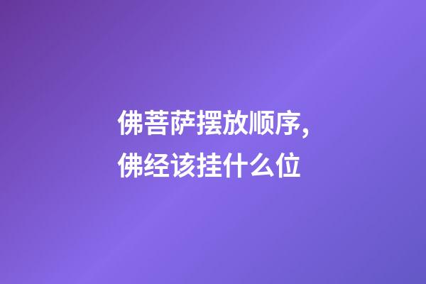 佛菩萨摆放顺序,佛经该挂什么位-第1张-观点-玄机派
