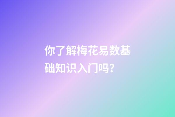 你了解梅花易数基础知识入门吗？