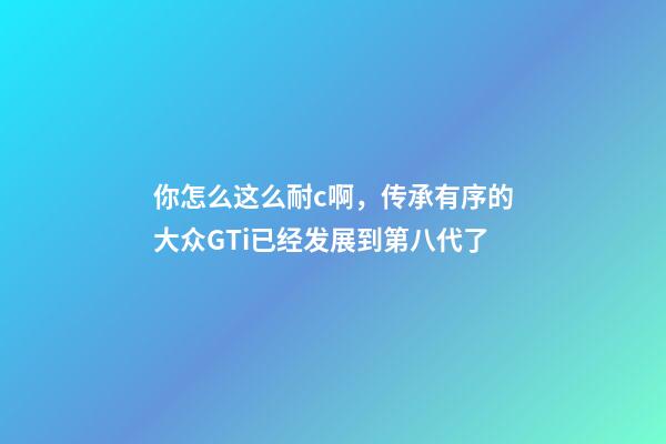 你怎么这么耐c啊，传承有序的大众GTi已经发展到第八代了-第1张-观点-玄机派