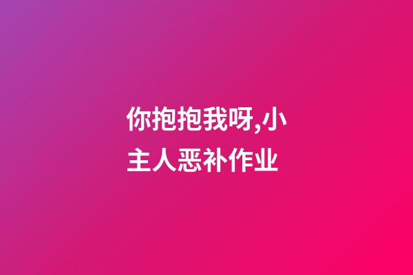 你抱抱我呀,小主人恶补作业-第1张-观点-玄机派
