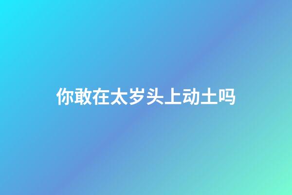 你敢在太岁头上动土吗