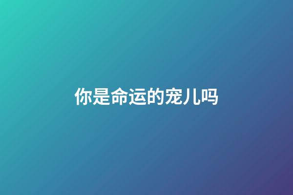 你是命运的宠儿吗