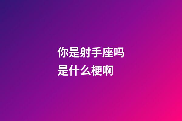 你是射手座吗是什么梗啊-第1张-星座运势-玄机派
