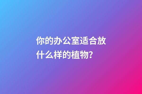 你的办公室适合放什么样的植物？