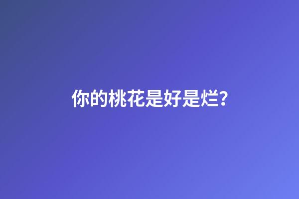 你的桃花是好是烂？