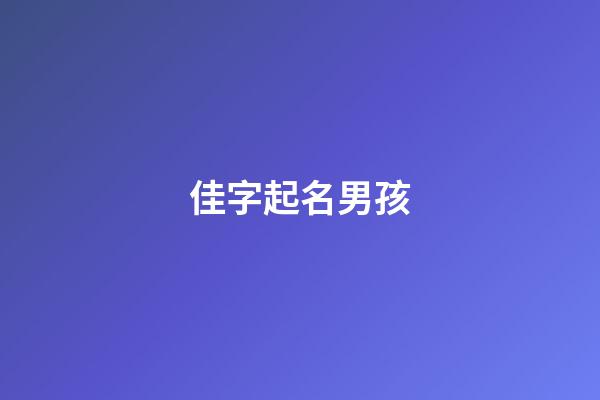 佳字起名男孩(佳字取名男孩子)-第1张-男孩起名-玄机派